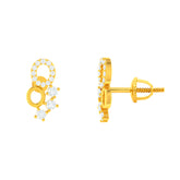 22k Yellow Cubic Zirconia Fancy Studs Earrings with gold weight of 3.1g